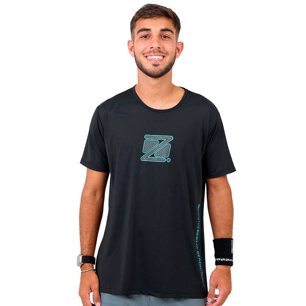 Camiseta Zeiq Esportiva Slim Dry Léo Branco Preta