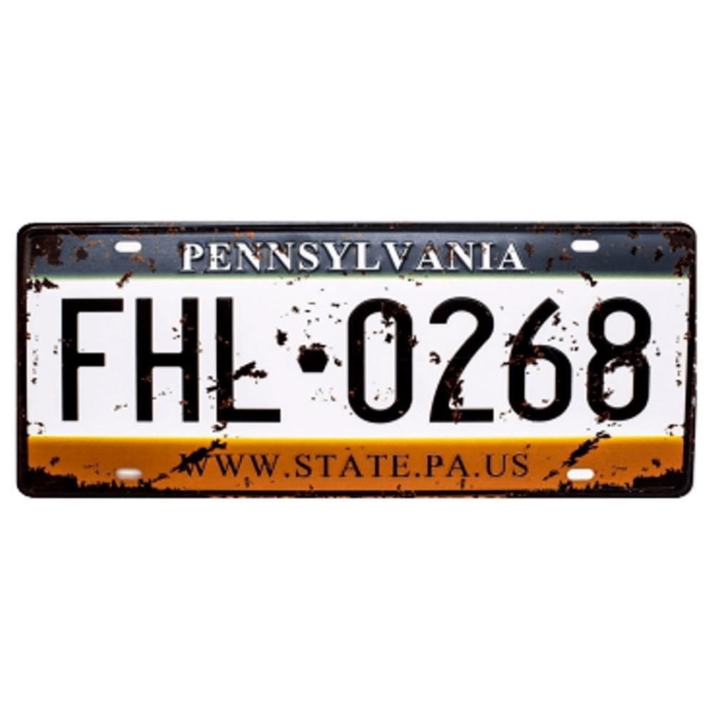 Placa De Carro Decor Em Madeira State Route - Pennsylvania