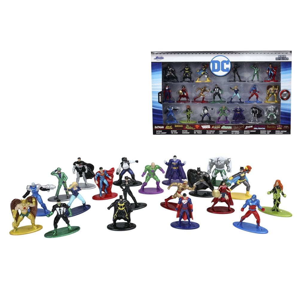 Bonecas colecionáveis Jada Toys DC Comics 1.65, pacote com 20 peças fundidas
