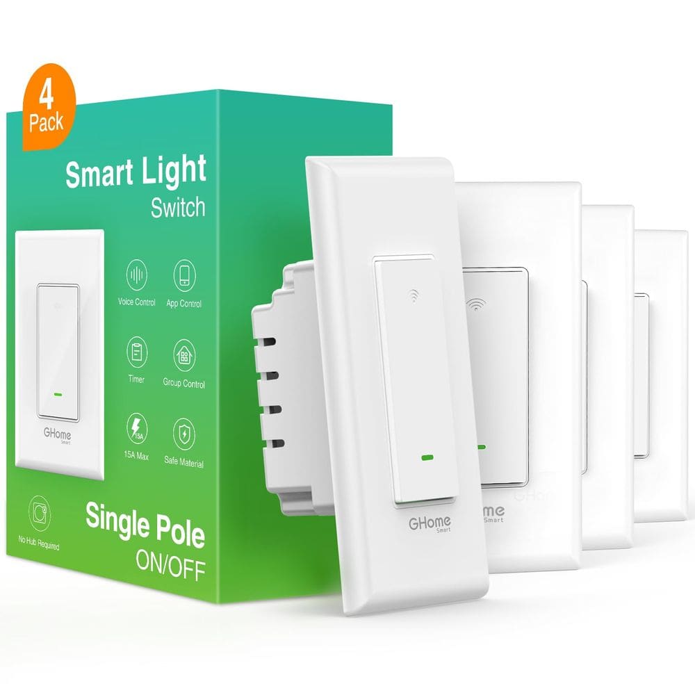 Smart Switch Home Smart Wi-Fi Light Alexa/Google, pacote com 4