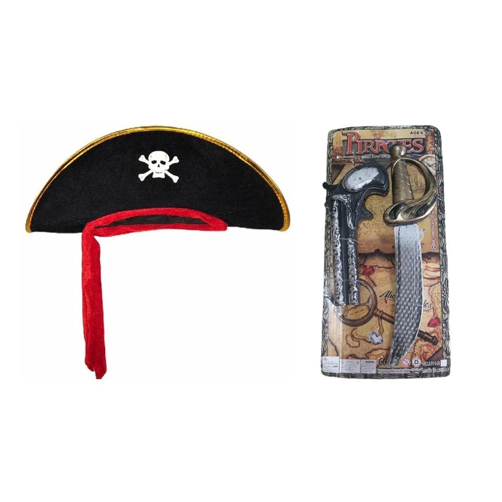 Kit Pirata Marujo Chapeu Faca Carnaval Festa