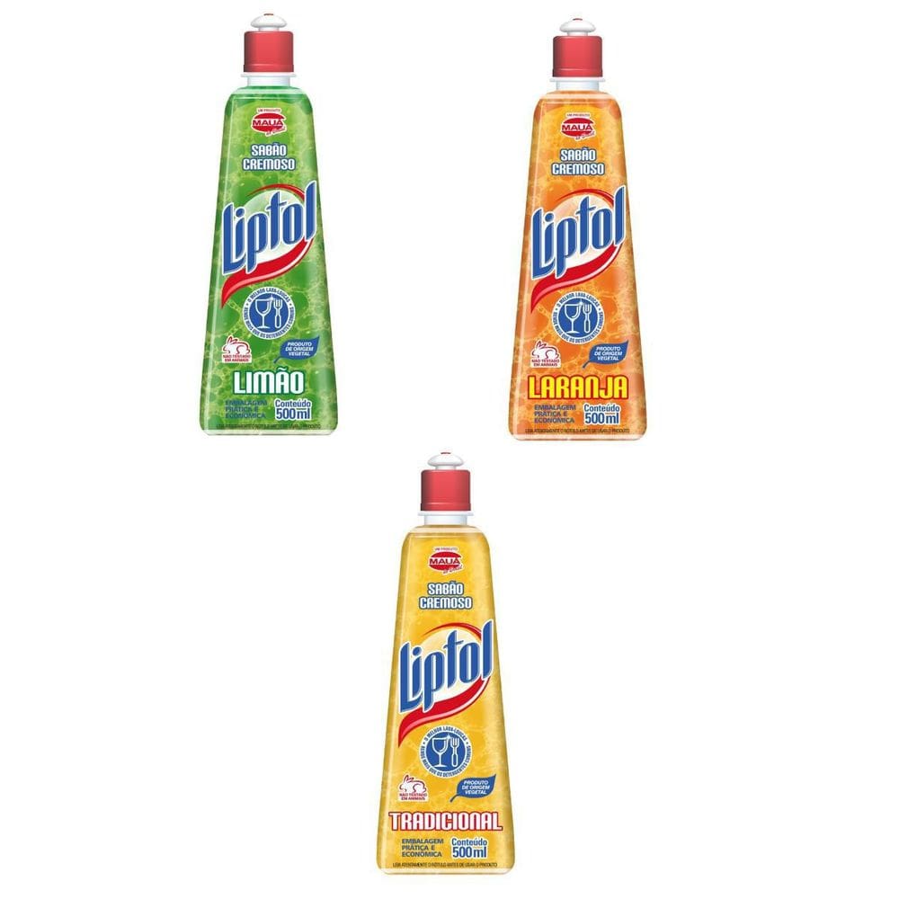 Kit Sabão Liptol Cremoso Limão Tradicional E Laranja - 6 Un