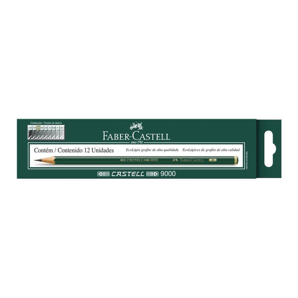 Ecolápis Grafite Faber Castell 9000 4B - 12 Un