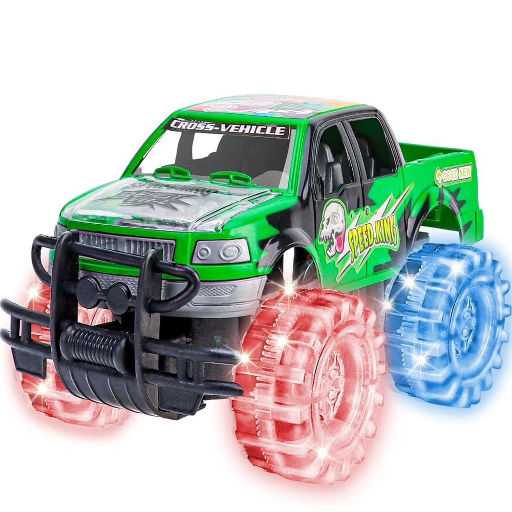 Toy Monster Truck ArtCreativity Light Up Green 20 cm com LED