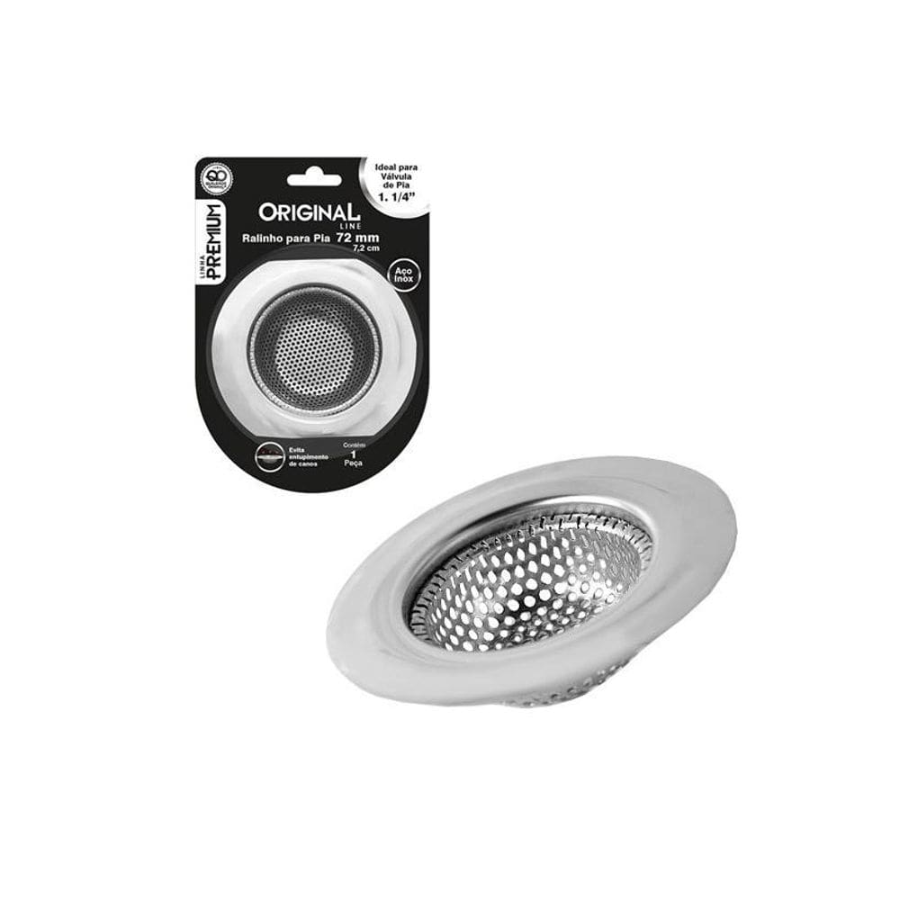 Ralo De Inox Para Pia Medio Premium 7,2Cm De Ø Na Cartela