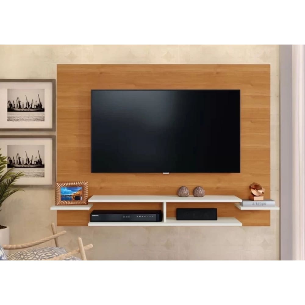 Painel Vitória para Tv até 55" Naturalle/Off White - Mavaular