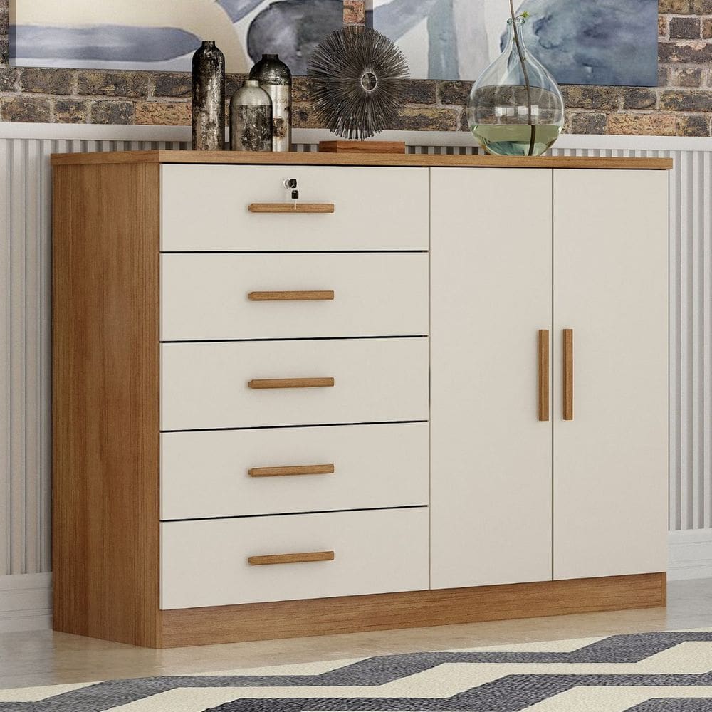 Cômoda Com Sapateira Space 5 Gavetas - Novo Horizonte