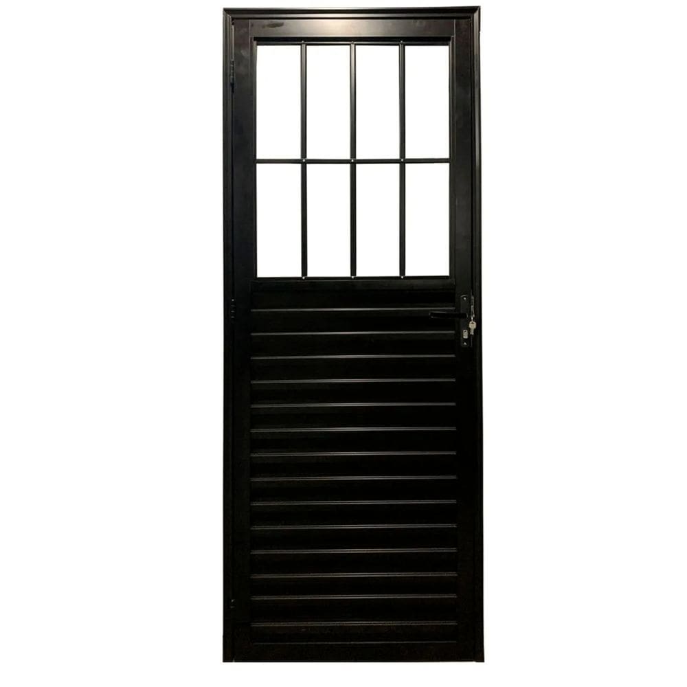 Porta social 2,10x80 lado DIREITO no alumínio preto