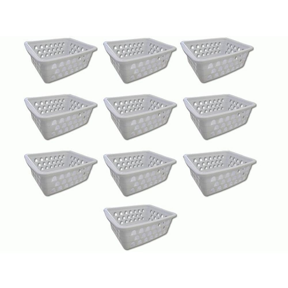 Kit 10 Cestos Multiuso Pequeno Branco 12X6X16Cm Pp Uninjet