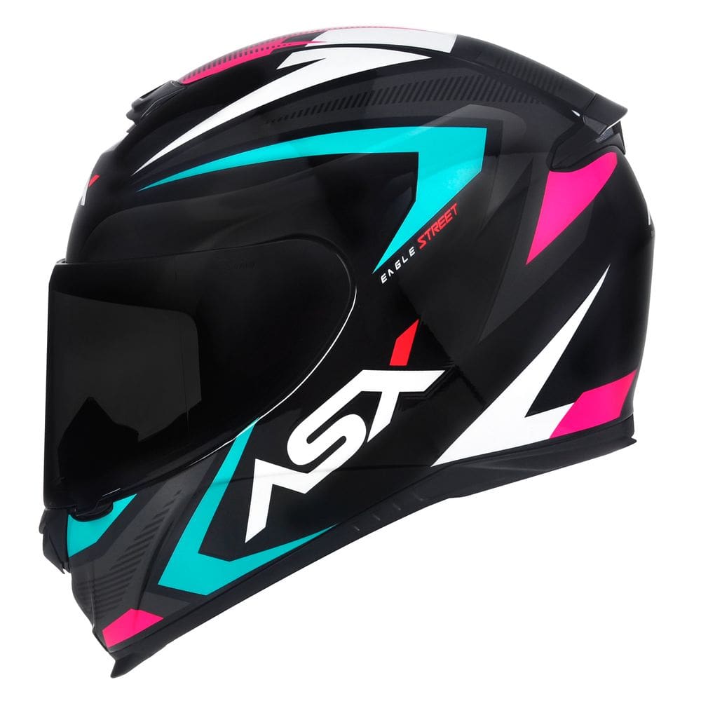 Capacete ASX Eagle Street Preto Tiffany e Rosa