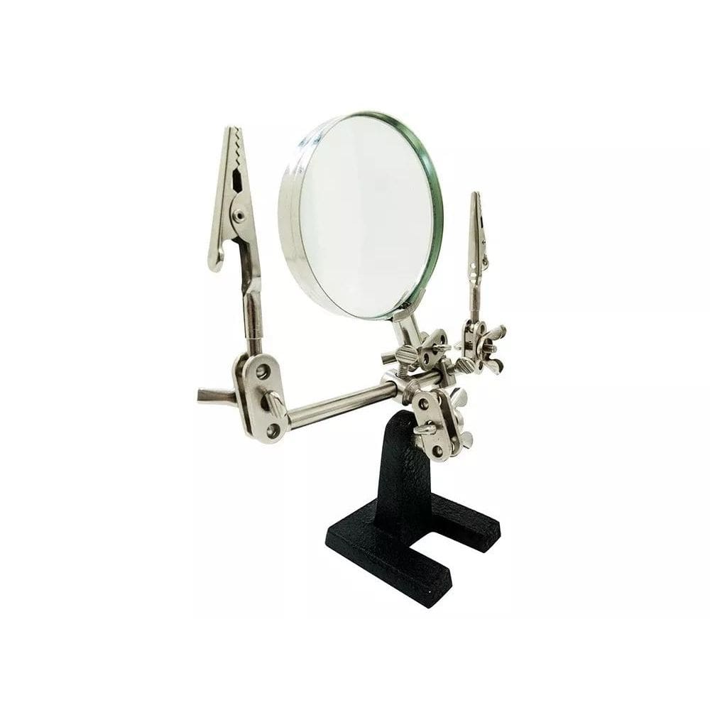 Lupa Com Suporte Garra Pinça Lupa Aumento 3 X Hikari Hl-s10