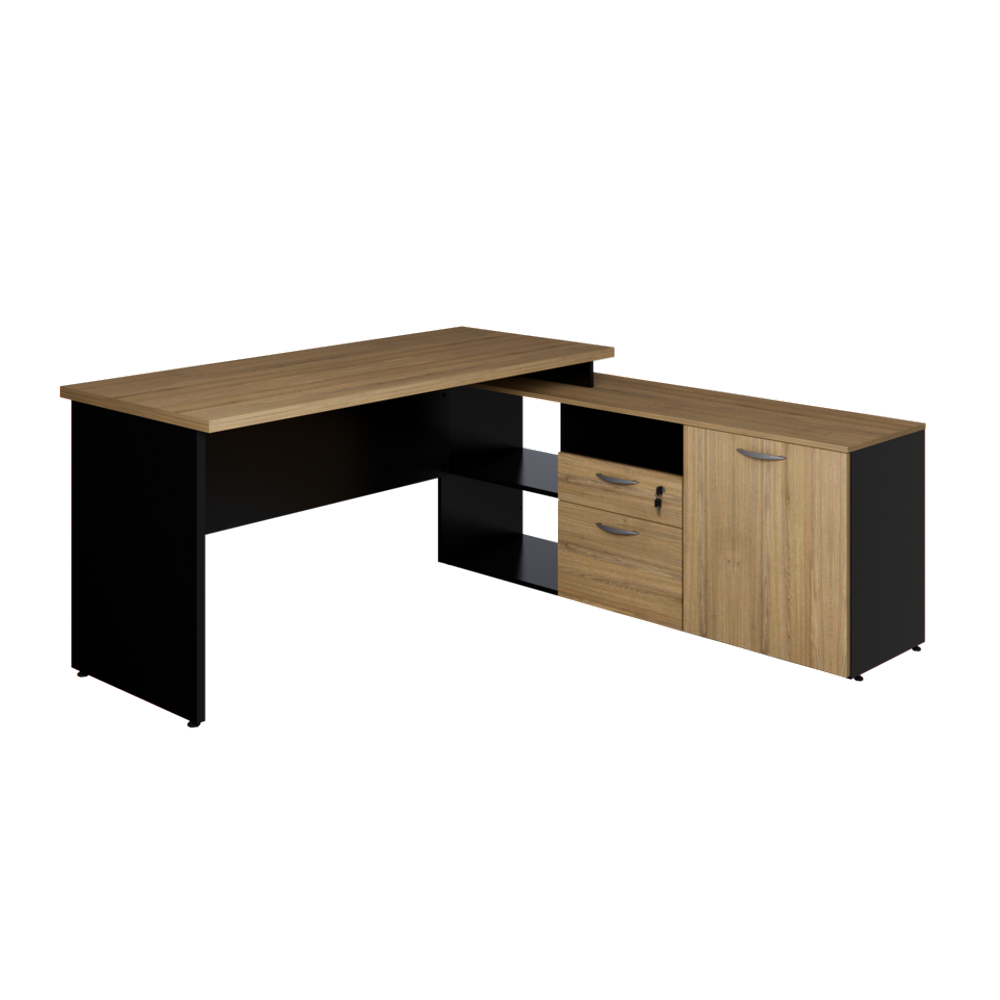 Mesa Diretor Atc30 1,70X1,60 c/ Arm pé painel - Macadamia/Pr