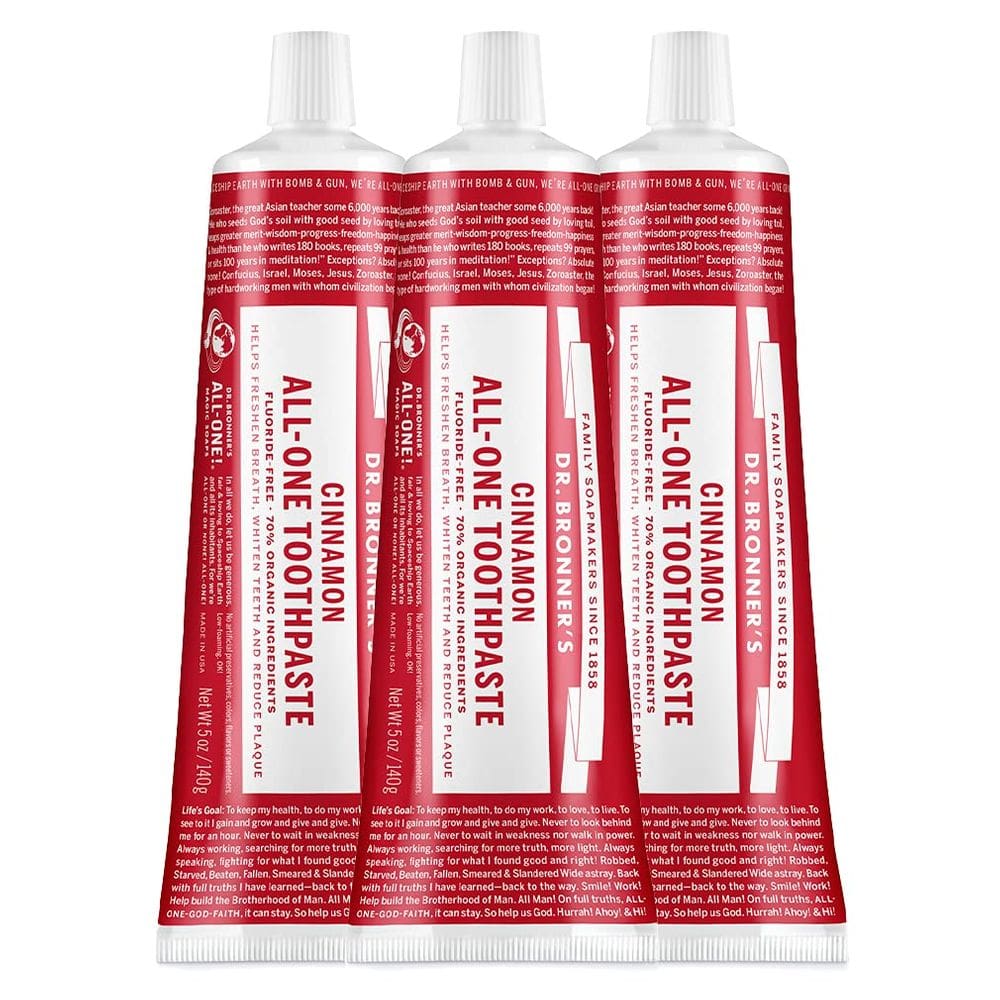 Pasta de dente Dr. Bronner`s All-One Cinnamon 150ml, pacote com 3