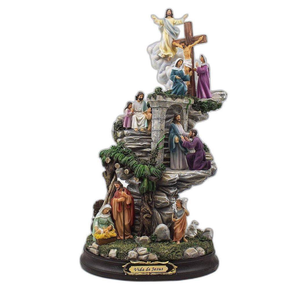 Imagem Vida De Jesus Cristo Resina 40 Cm