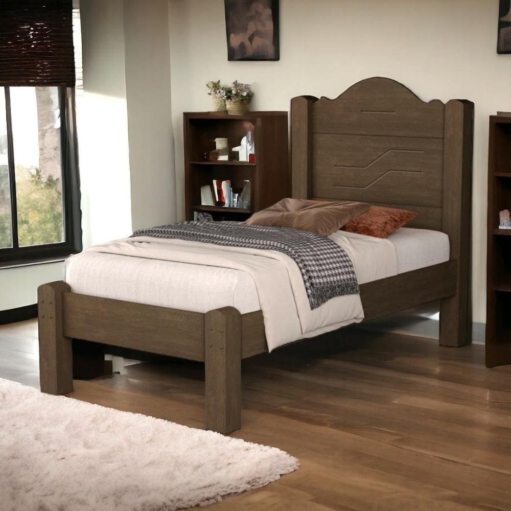 Cama Solteiro Thalia Chocolate com Colchão Cambel