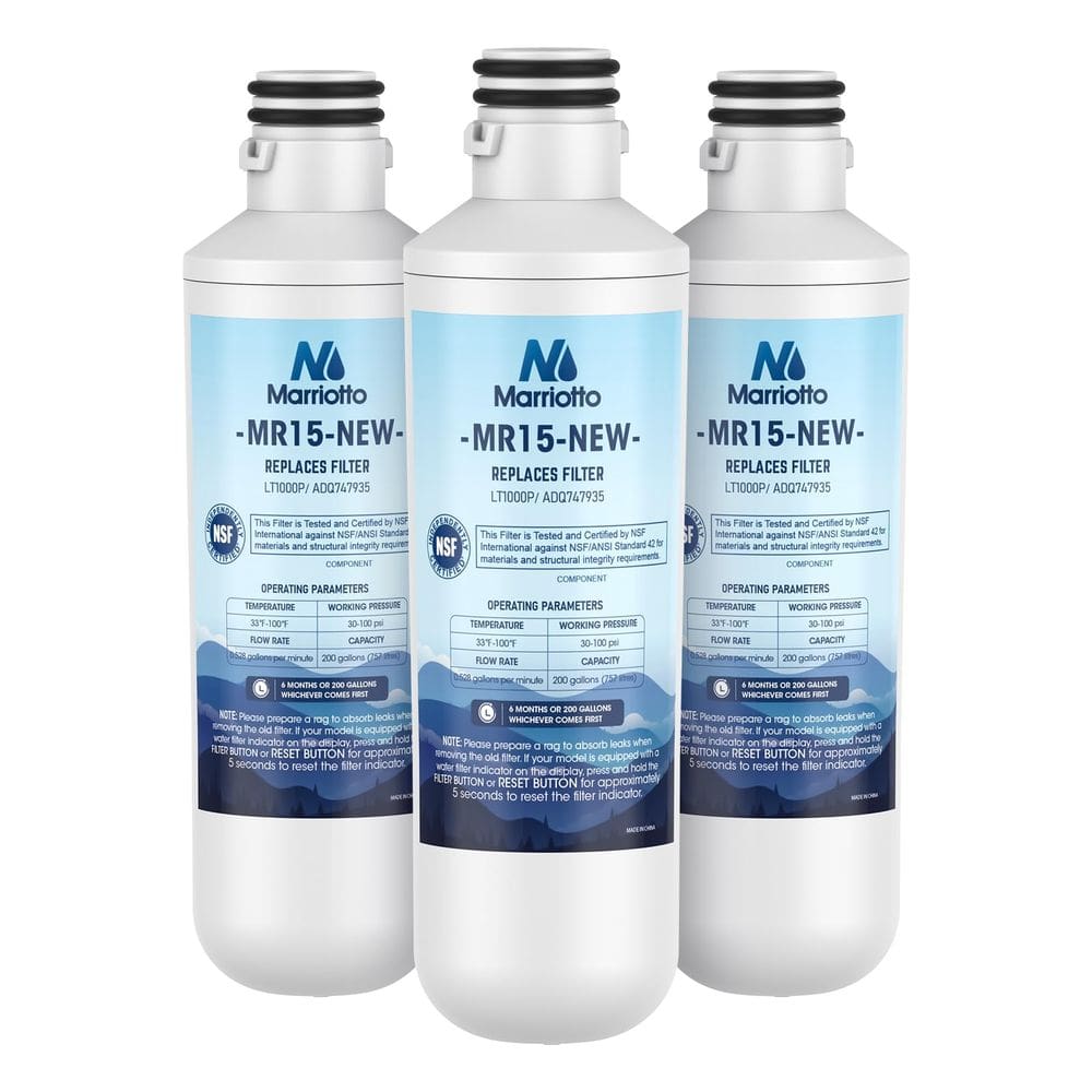 Filtro de água para geladeira MARRIOTTO LT1000PC ADQ747935 (pacote com 3)
