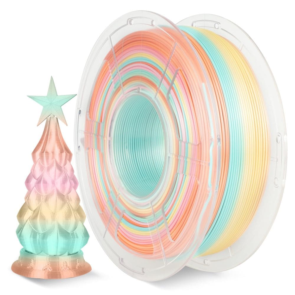 Filamento de impressora 3D SUNLU Silk Rainbow PLA+ 1 kg 1,75 mm