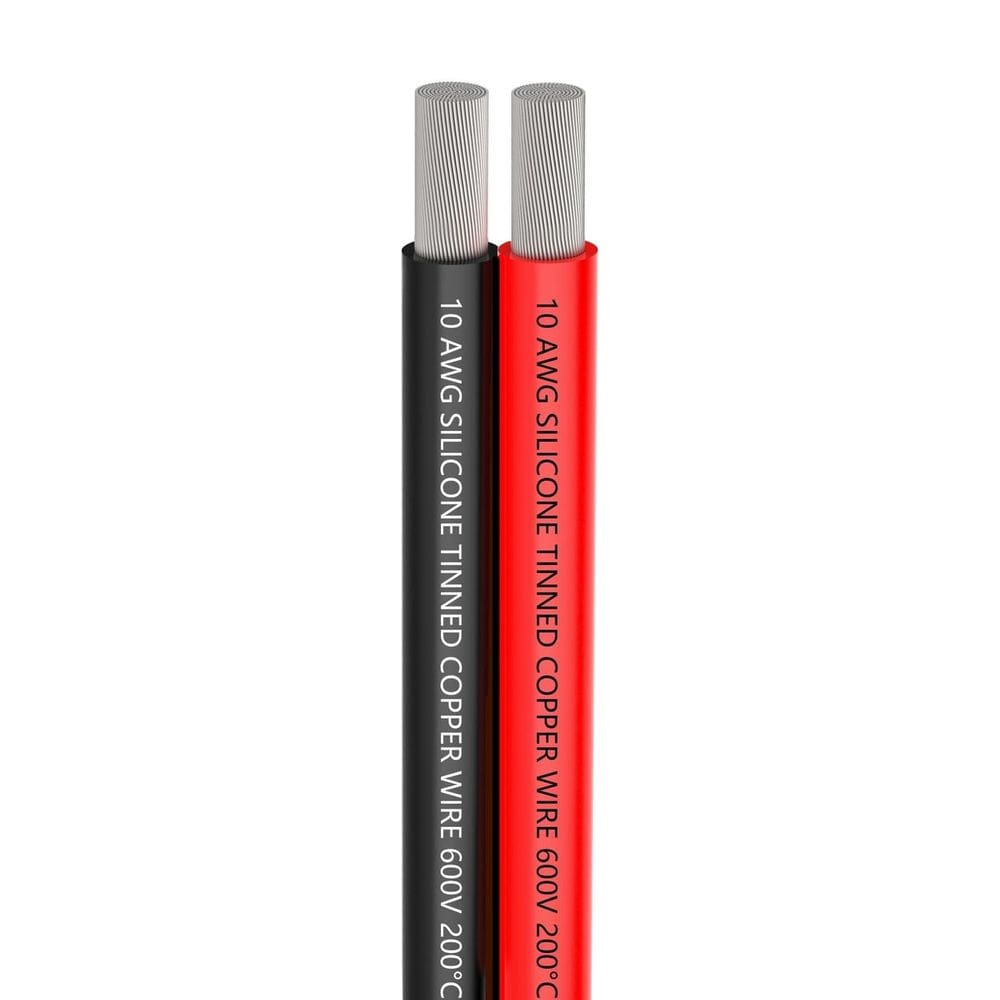 Fio TUOFENG 10 AWG Silicone 2 Condutor de 20 pés (6 m) preto/vermelho