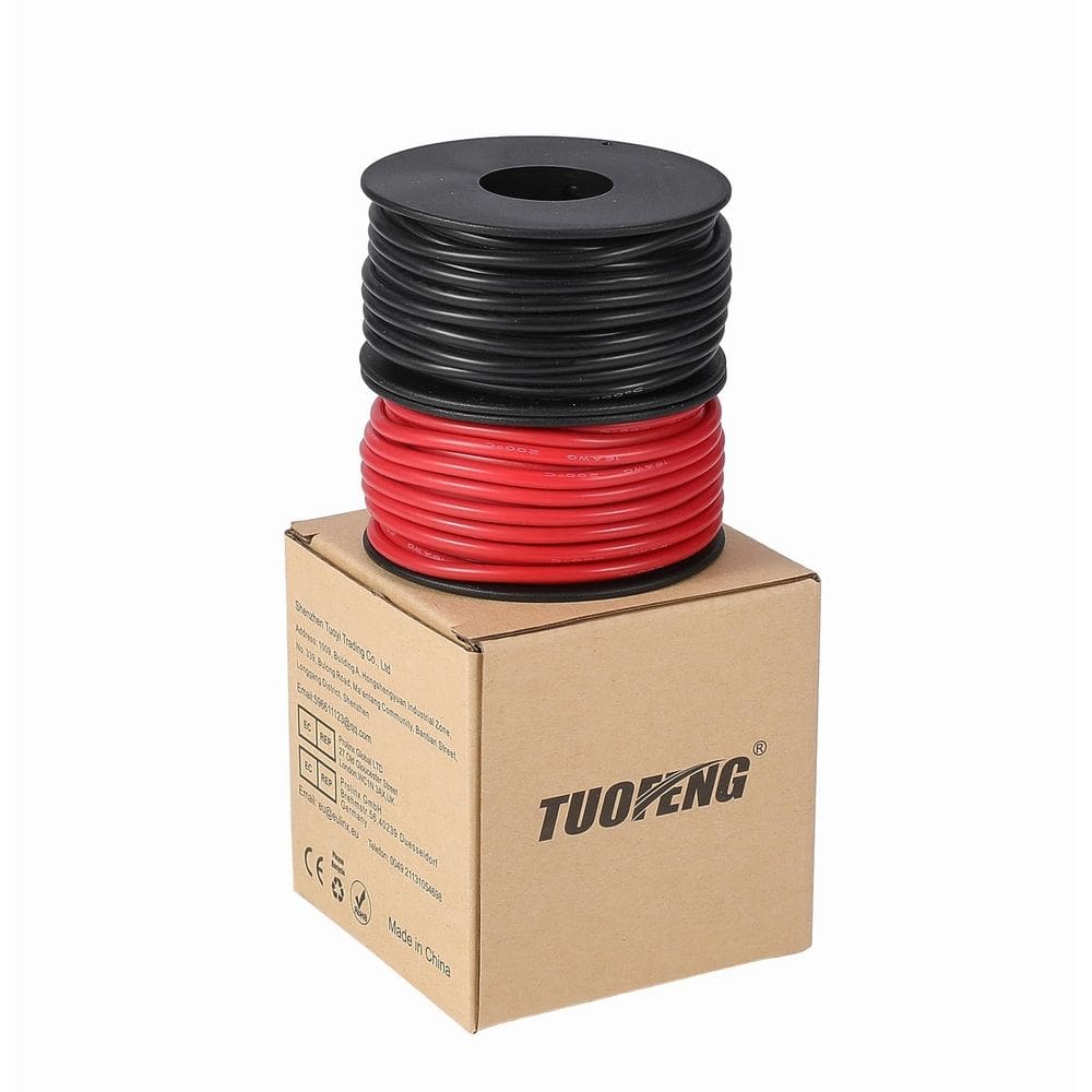 Fio eletrônico TUOFENG 16 AWG Silicone 20m de cobre estanhado