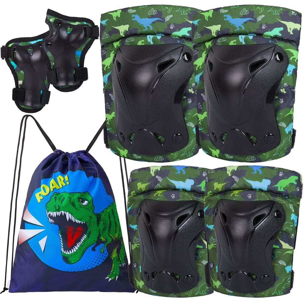 Conjunto de equipamentos de proteção FIODAY 7 em 1, dinossauro infantil de 3 a 8 anos