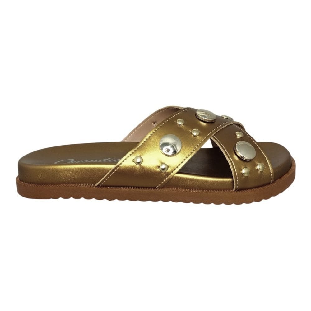 Chinelo Rasteira Feminino Ousadia Em X Metalizado 097.125