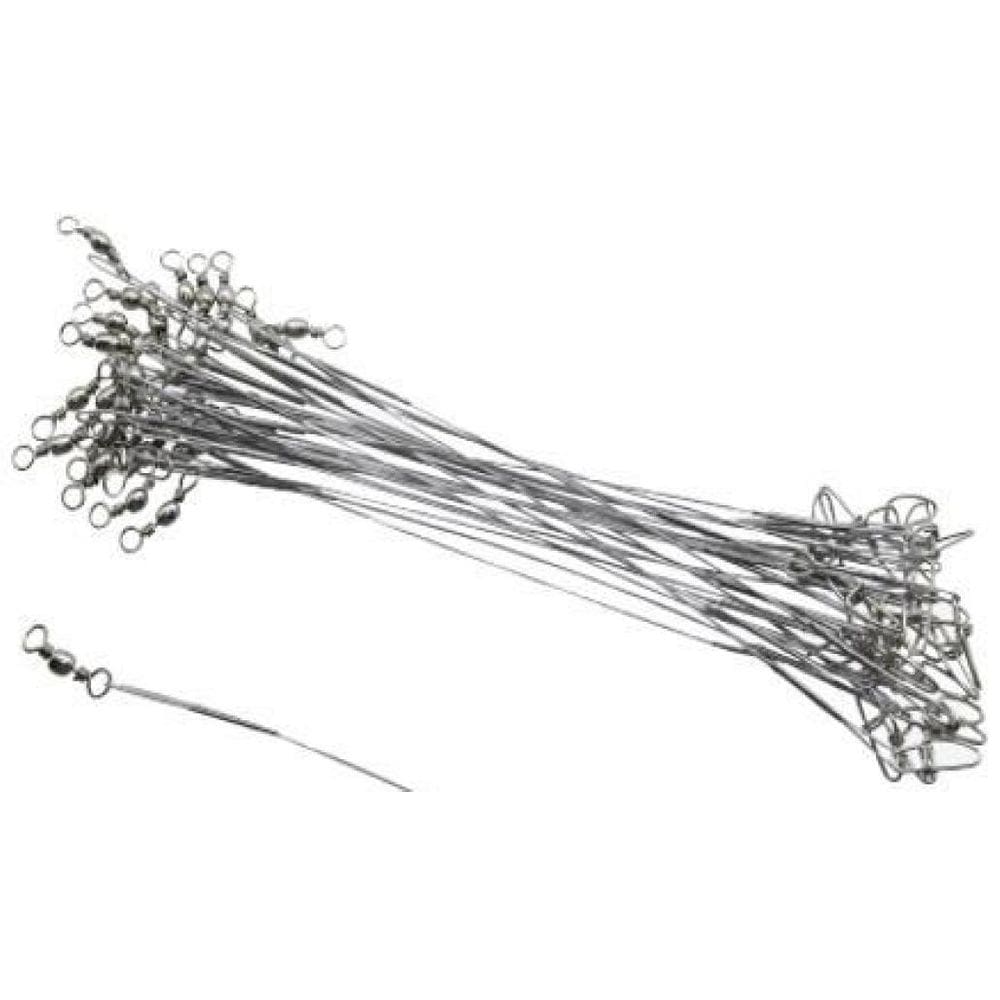 Kit 25 Leader Chicote Fio De Aço Snap Girador Nickel 10Cm