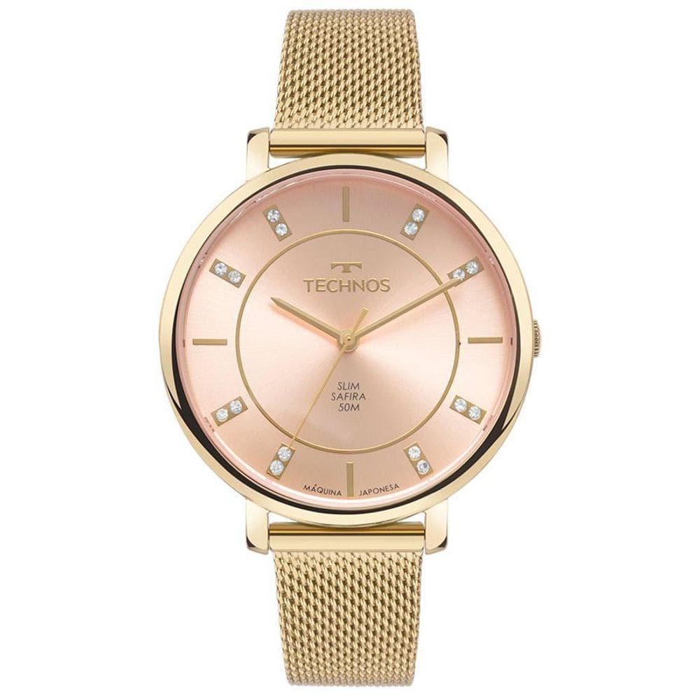 Relógio Technos Gl32Ar/1T Dourado Rosa Gl32Ar 1T Cristais