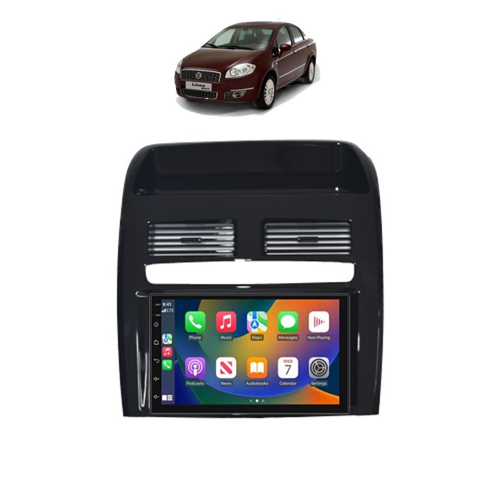 Kit Multimídia Linea 2008 / 2014 7 Pol CarPlay AndroidAuto USB BT - Roadstar 708BR