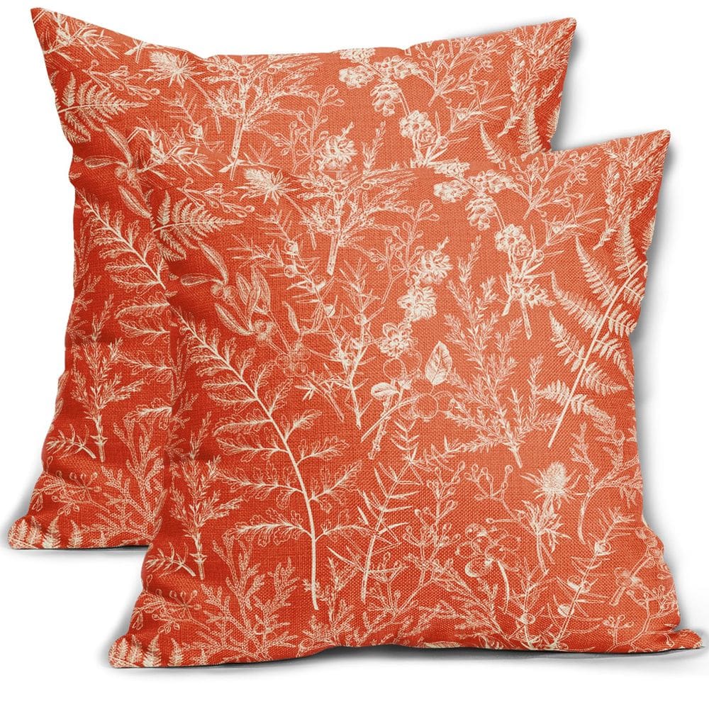 Capas de almofada sorfbliss Orange 50x50cm Conjunto de 2 estampas vintage