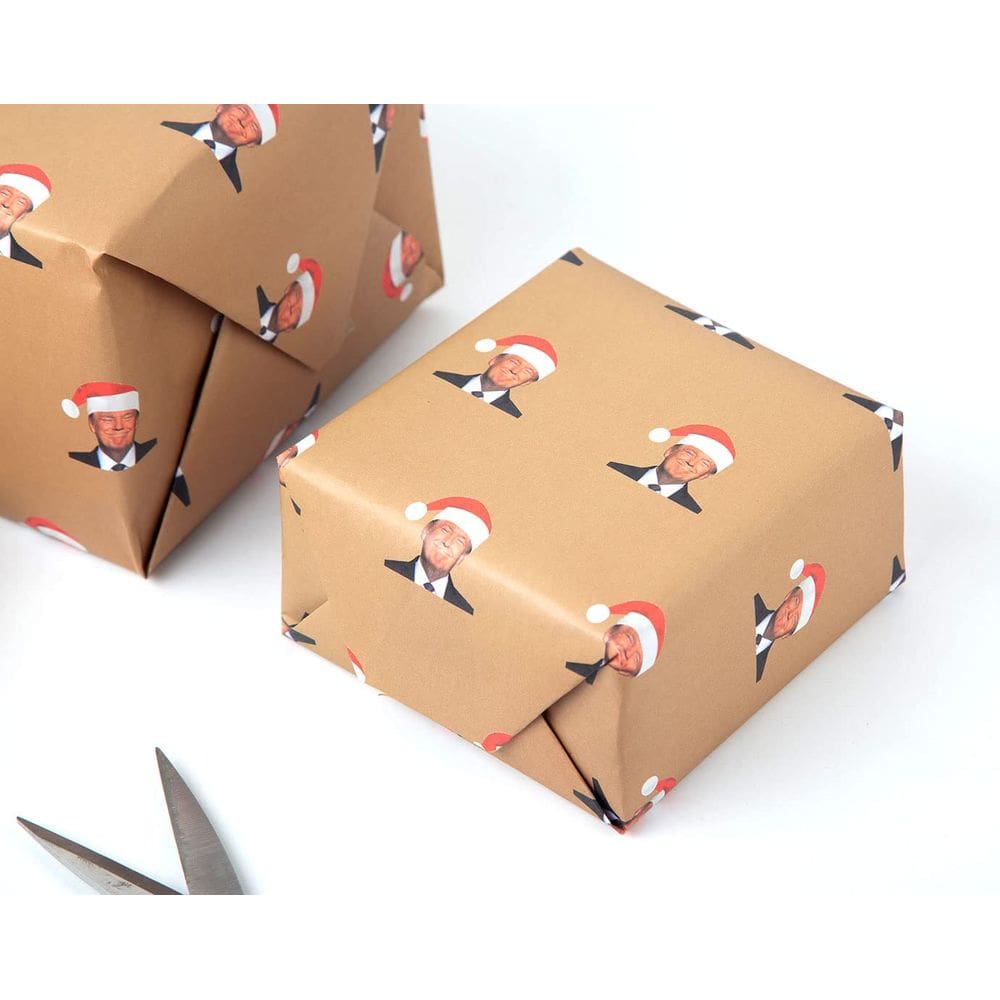 Rolo de papel de embrulho ZIGFRUIT Funny Trump Christmas 10 folhas