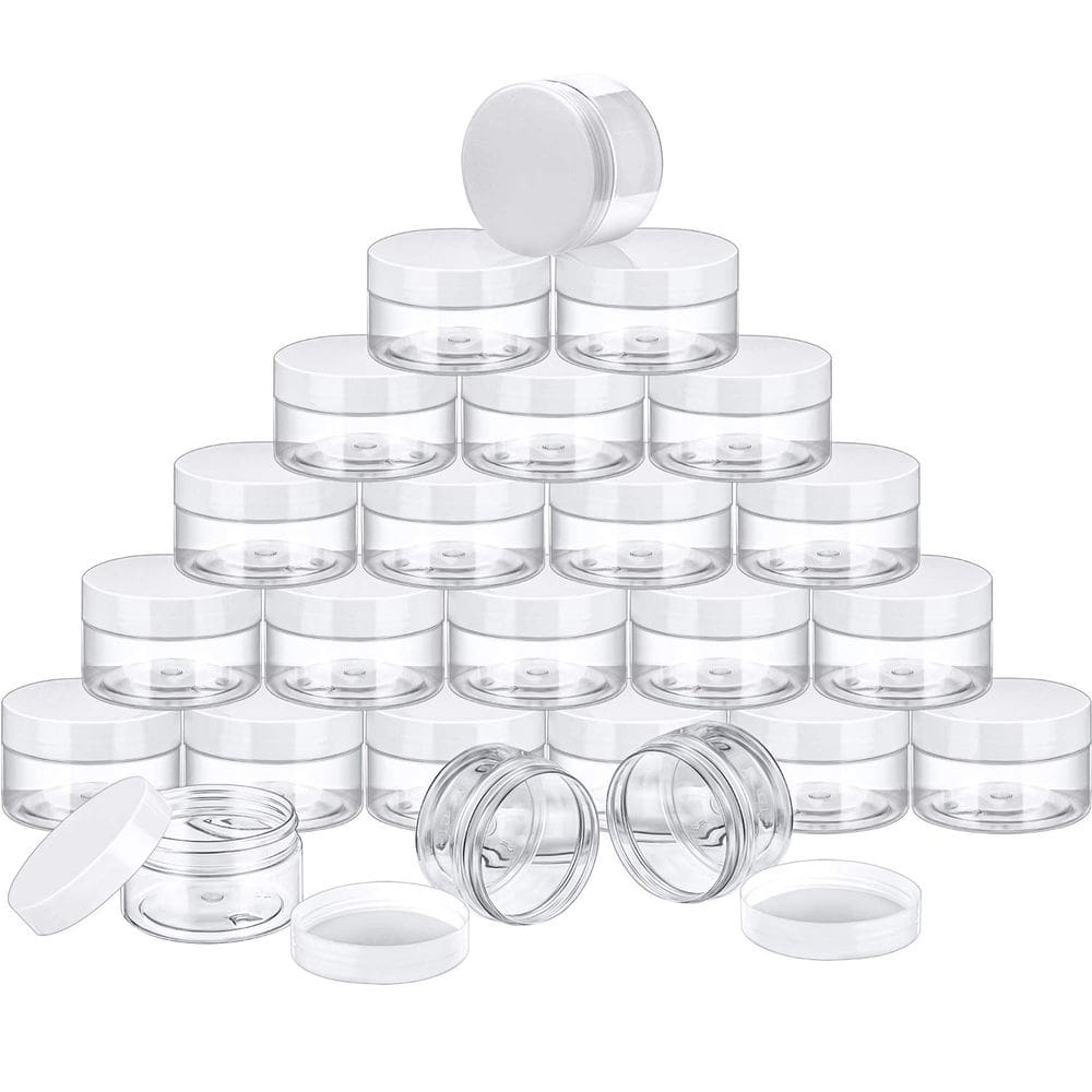 Frascos de plástico SATINIOR Clear 100mL (pacote com 24) com tampas para armazenamento