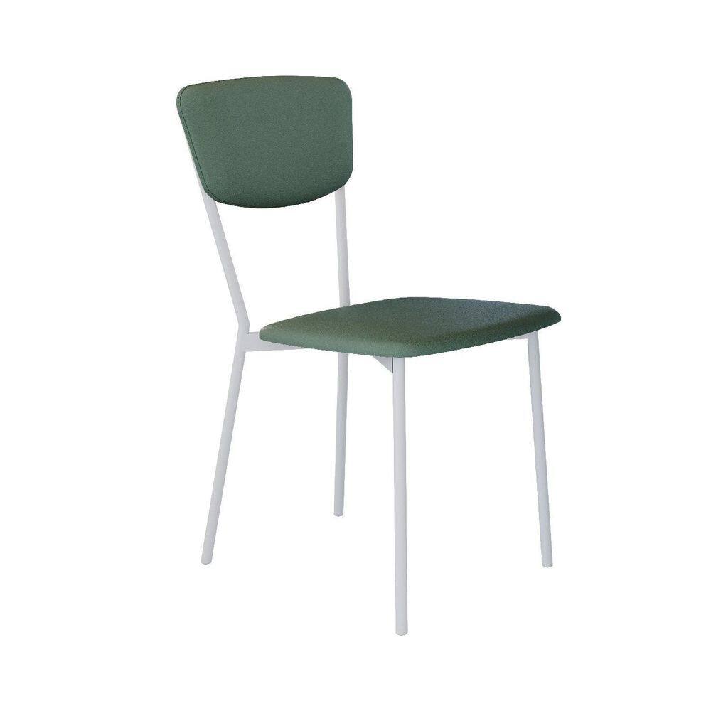 Cadeira Fixa Estofada Vintage Retrô Verde