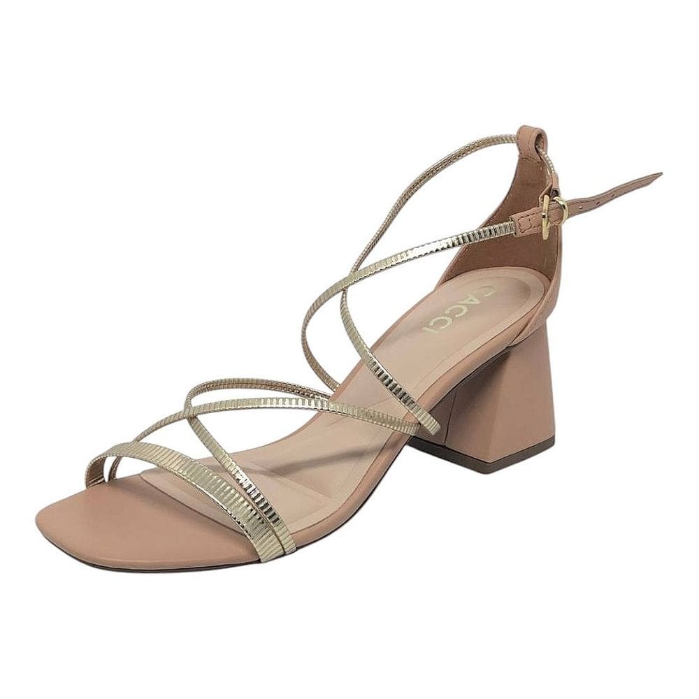 Sandália Feminina Salto Medio Conforto e Brilho Cacci