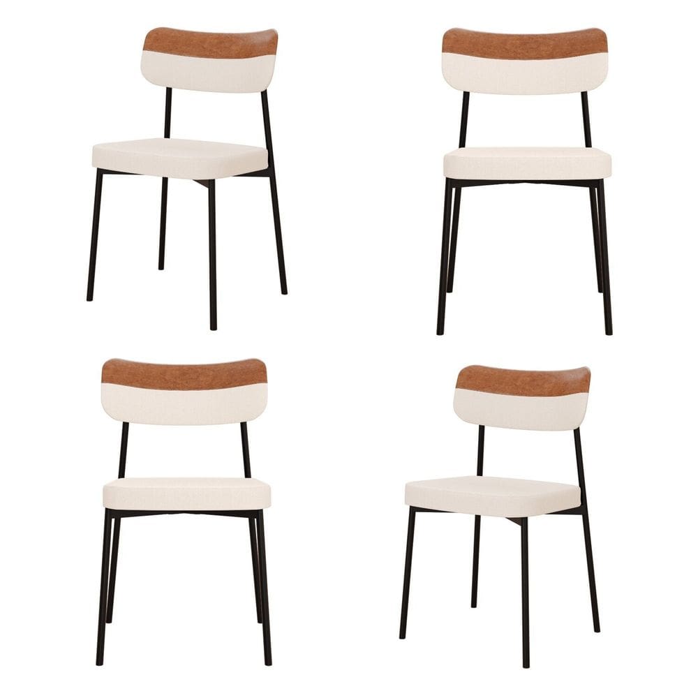Kit com 4 Cadeiras para Sala de Jantar Mona Yescasa Palha Corriente/Caramelo