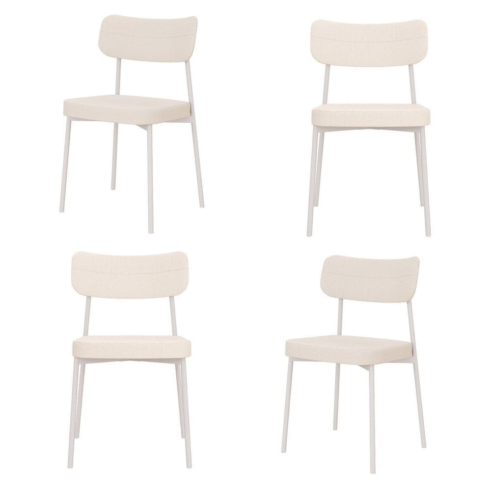 Kit com 2 Cadeiras para Sala de Jantar Mona Yescasa Palha Corriente/Branco