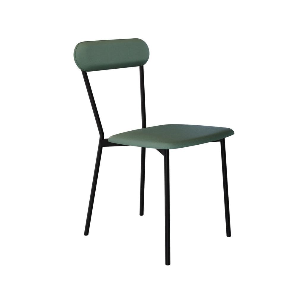 Cadeira Fixa Estofada Vintage Emília Verde