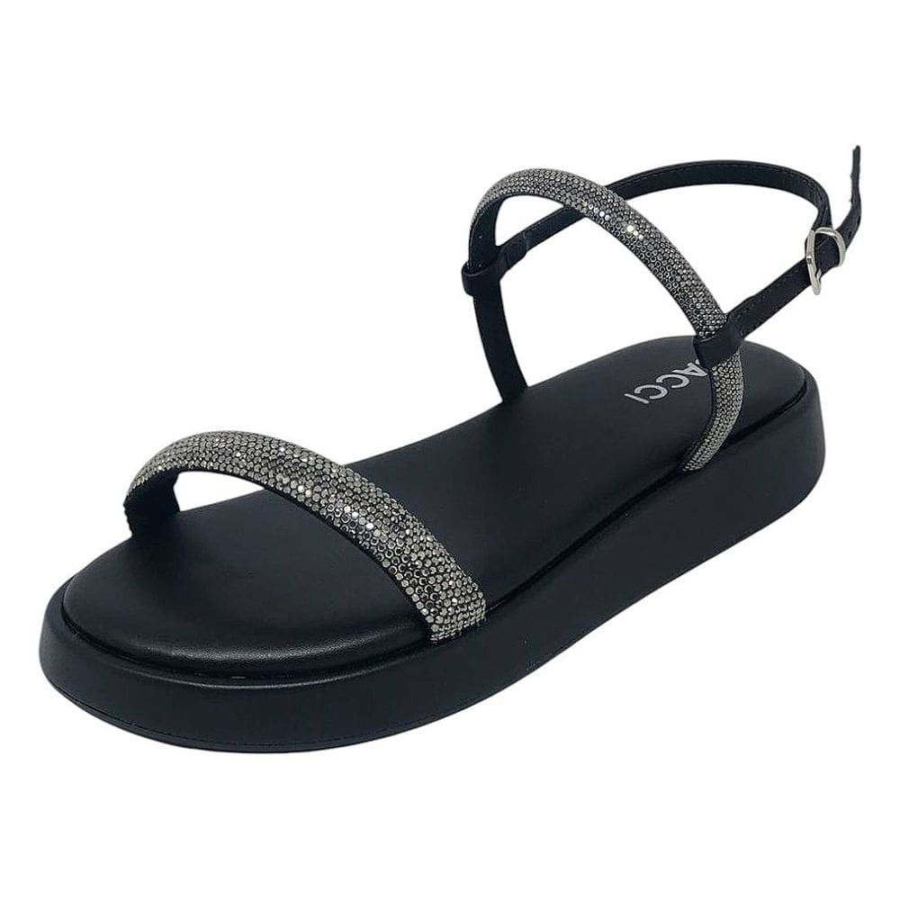 Sandália Feminina Flatform Conforto Elegante Strass Cacci