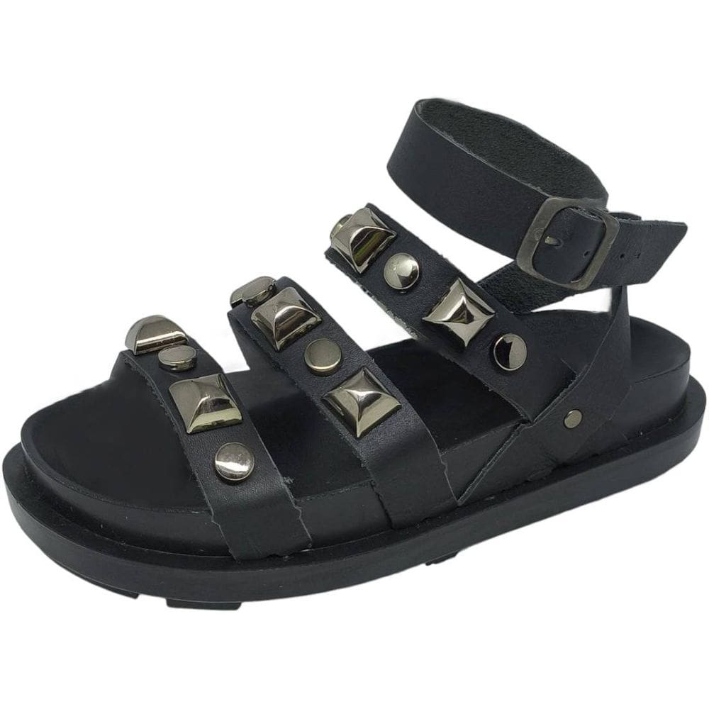 Sandália Feminina Flat Tratorada Conforto Pedraria Cacci