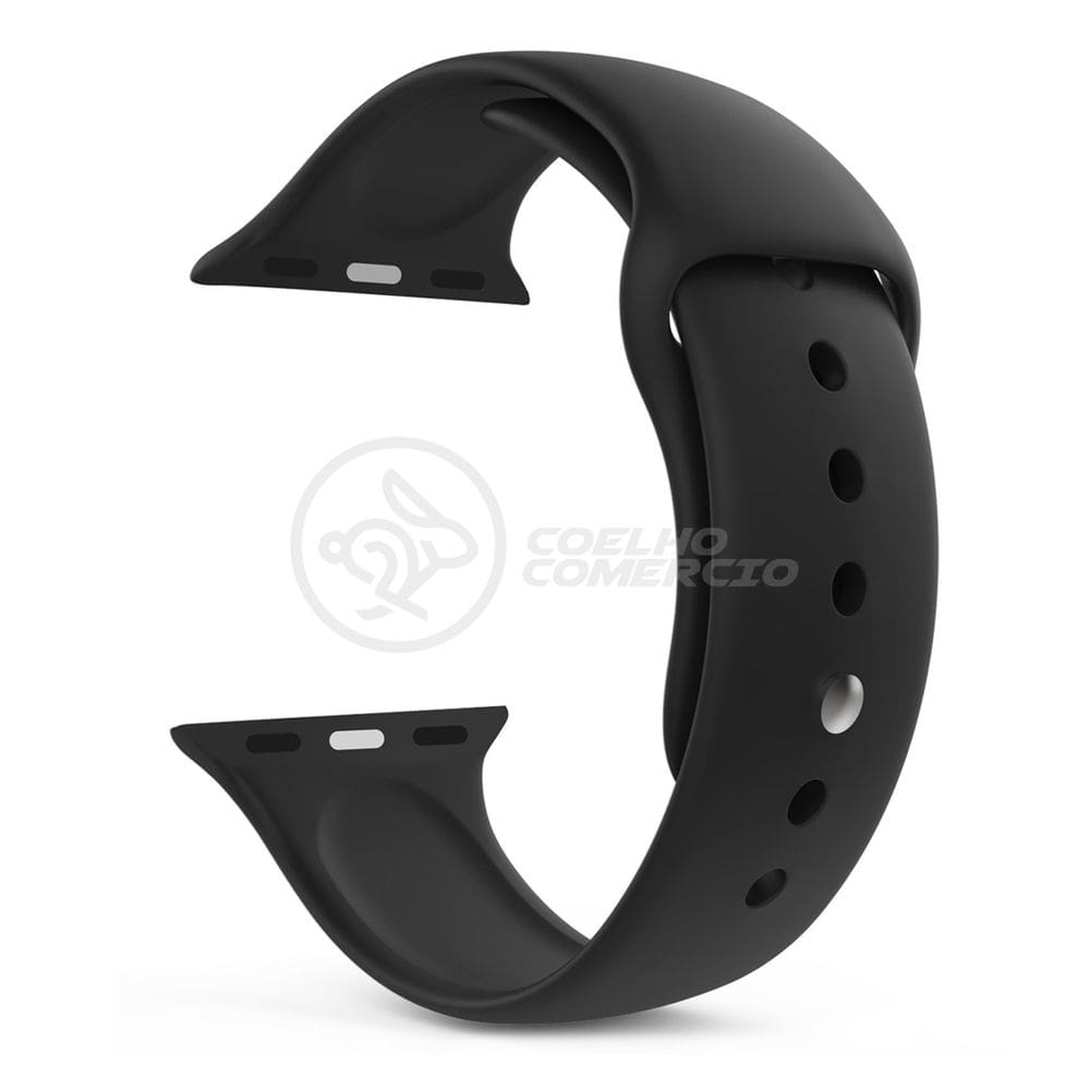Pulseira Silicone para IWO Smartwatch 42mm e 44mm - Preto