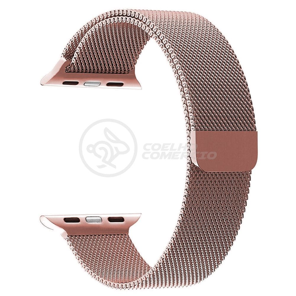 Pulseira Milanese de Aço de Ferro IWO Smartwatch 42mm e 44mm Em Aço Inoxidável - Rosa