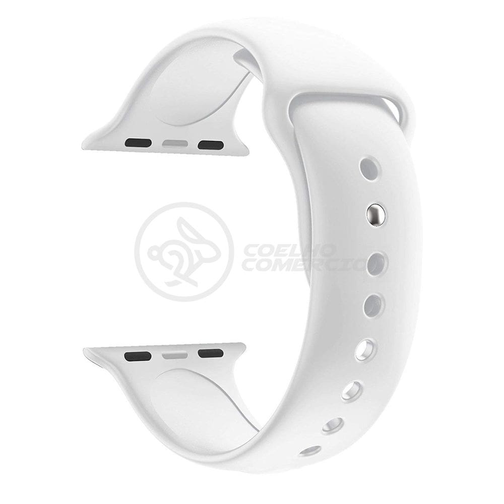 Pulseira Silicone para IWO Smartwatch 42mm e 44mm - Branco