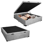 Cama Box Baú Casal Suede SerenePrime Cinza 138x188x44