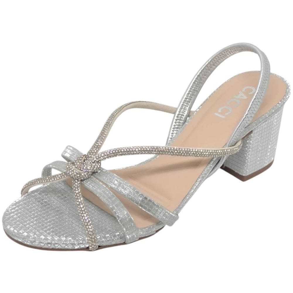 Sandália Feminina Salto Strass Brilhante Elegante Cacci