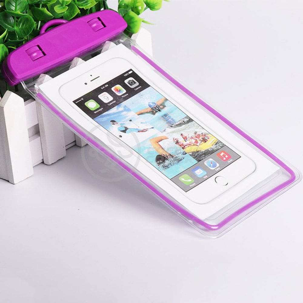Capa Bolsa A Prova Dágua Impermeável Universal Para Celular - Roxo