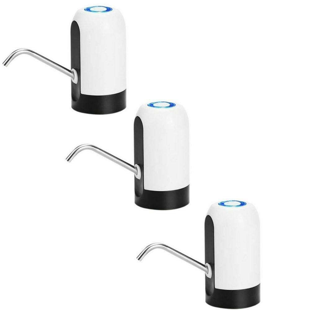 Kit 3 Bomba Dispenser Recarregável Usb Bebedouro Galão Água