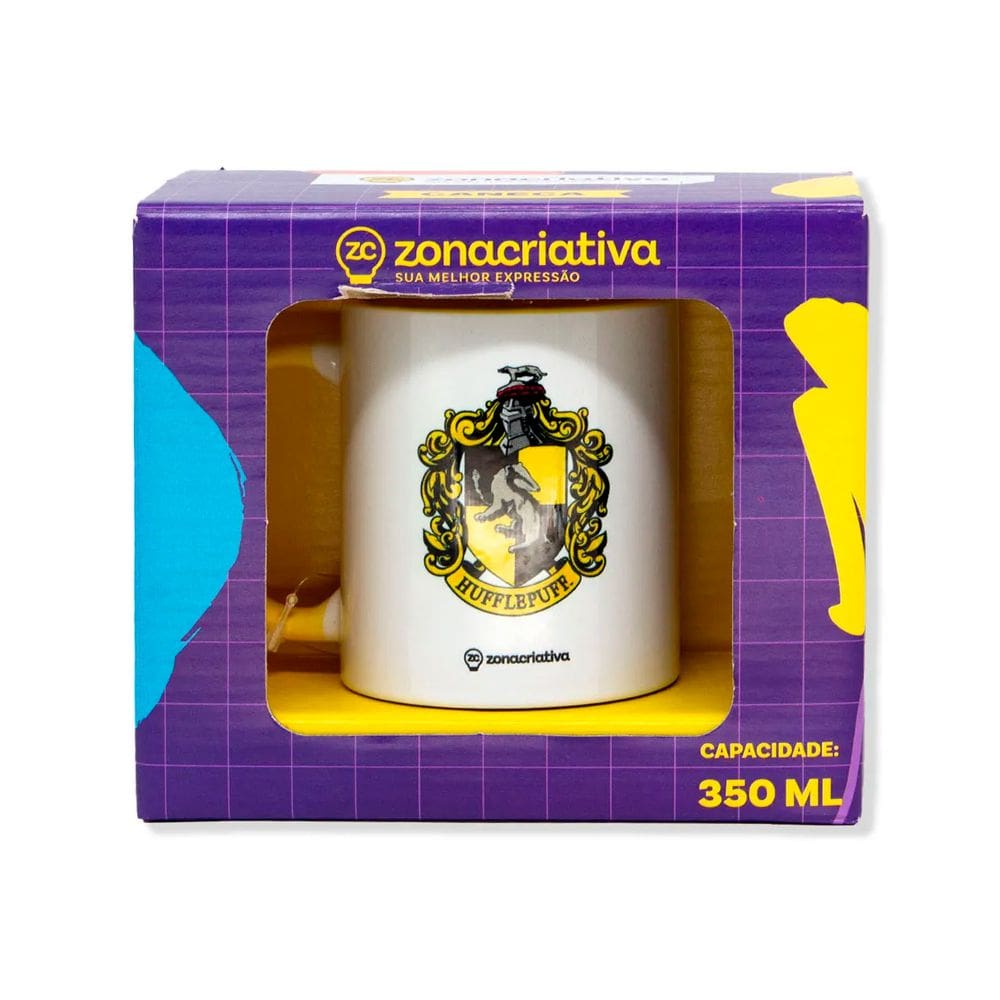Caneca Harry Potter Lufa Lufa Cerâmic 350ml - ZonaCriativa