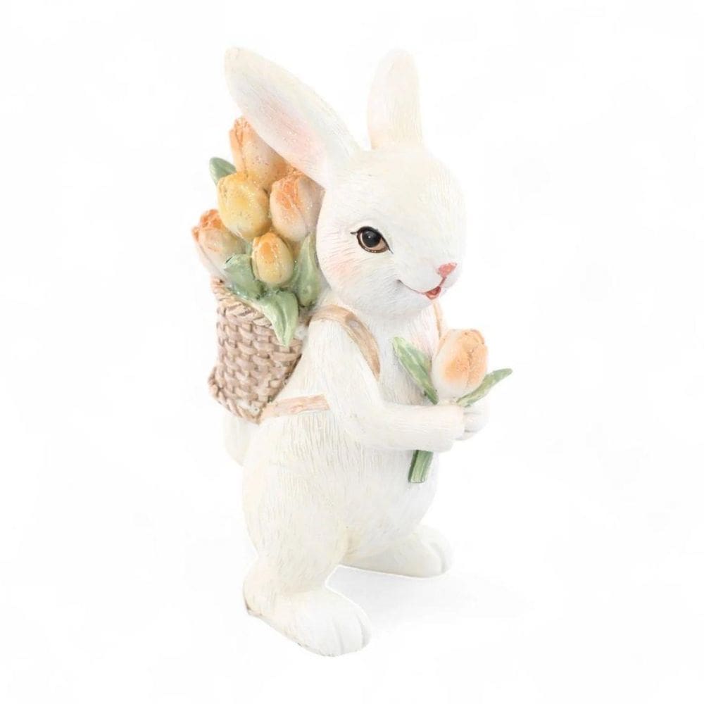 Mini Coelho Da Páscoa La Belle Cesta C/Flores 1064479 11,5Cm