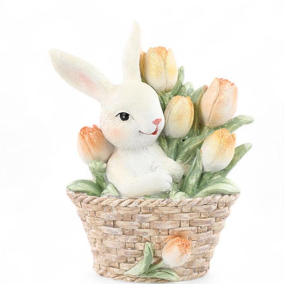 Mini Coelho Da Páscoa La Belle Cesta Flores 1064484 11,5Cm