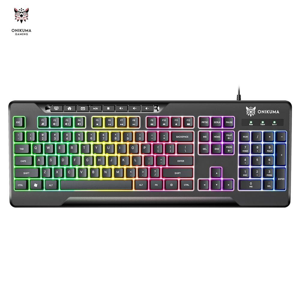 Teclado mecânico ONIKUMA G32 com botão de membrana preto