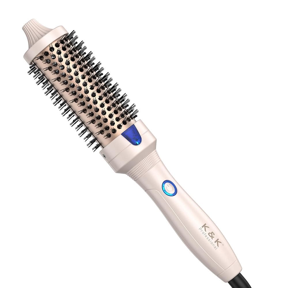 Ferramenta de modelagem de cabelo Escova redonda aquecida com turmalina cerâmica K&K